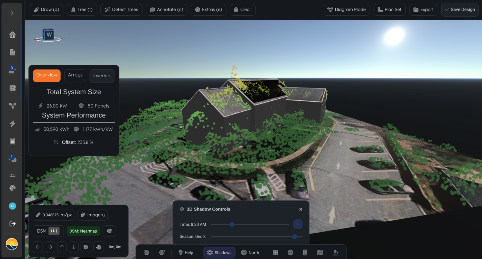 Digital Surface Model for accurate solar designs